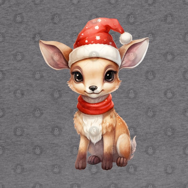 Pronghorn Antelope in Santa Hat by Chromatic Fusion Studio